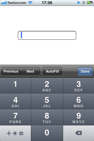 iphone keyboard on input type tel